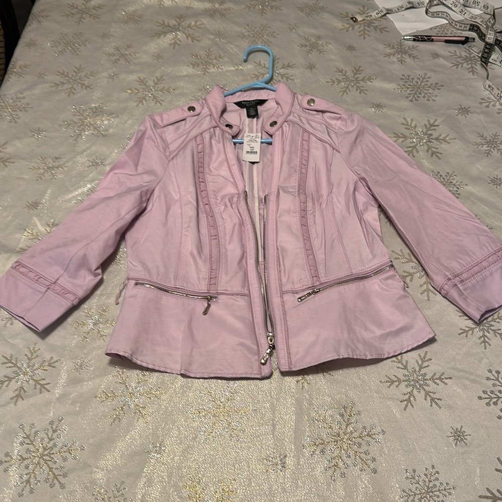 White House Black Market lavender jacket sz 10p color purple - Picture 5 of 11